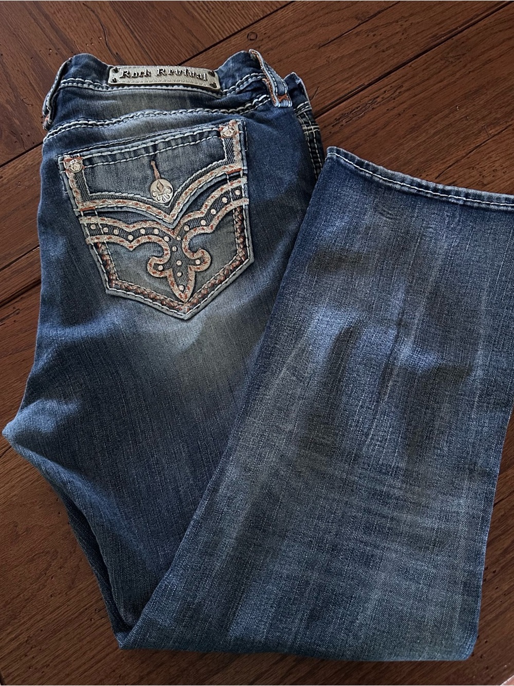 Rock Revival Women's Dark Blue Cropped/Ankle Jeans - Picture 2 of 5